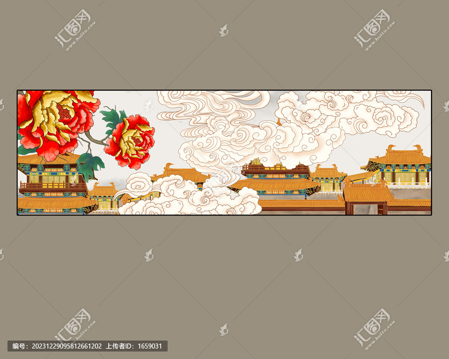 皇宮閣樓古建筑祥云