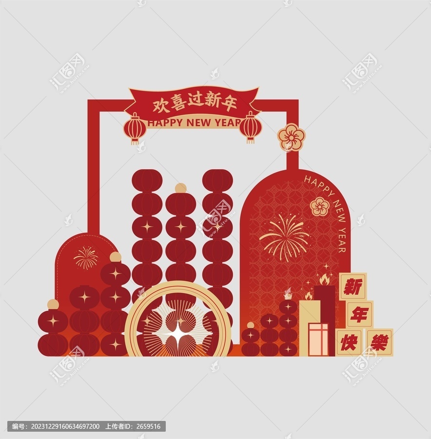 新年美陳背景板