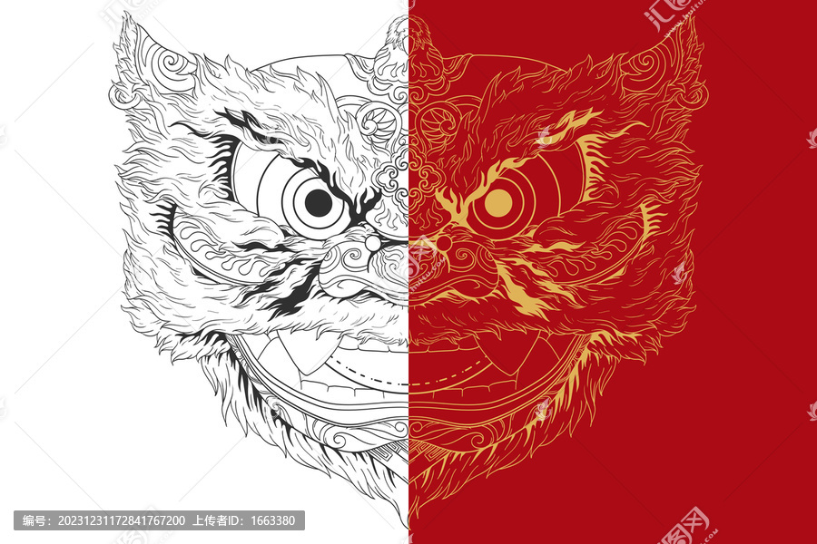 手繪醒獅