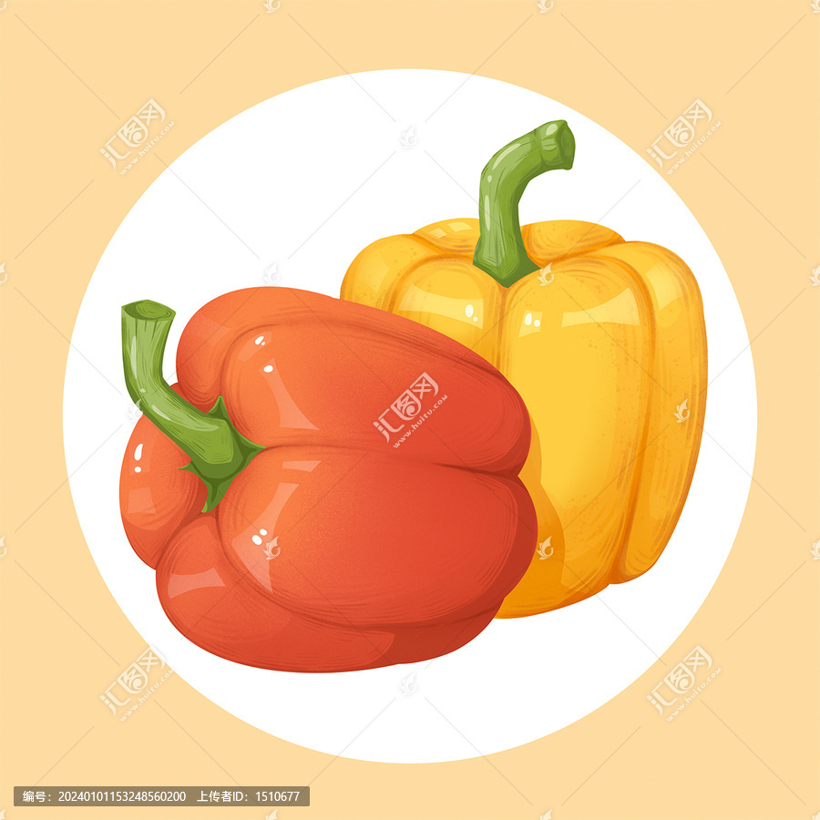 彩椒甜椒包裝插畫