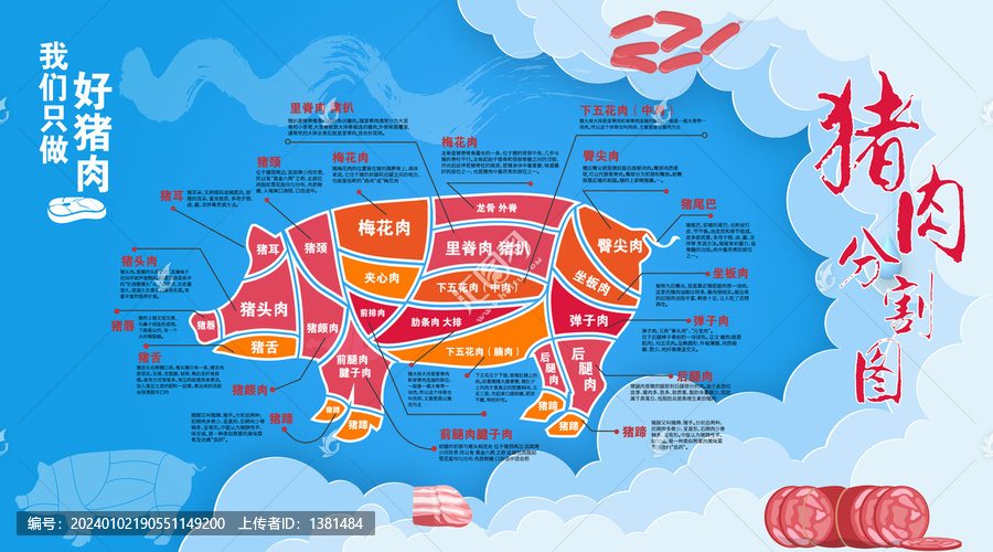 豬肉分割圖