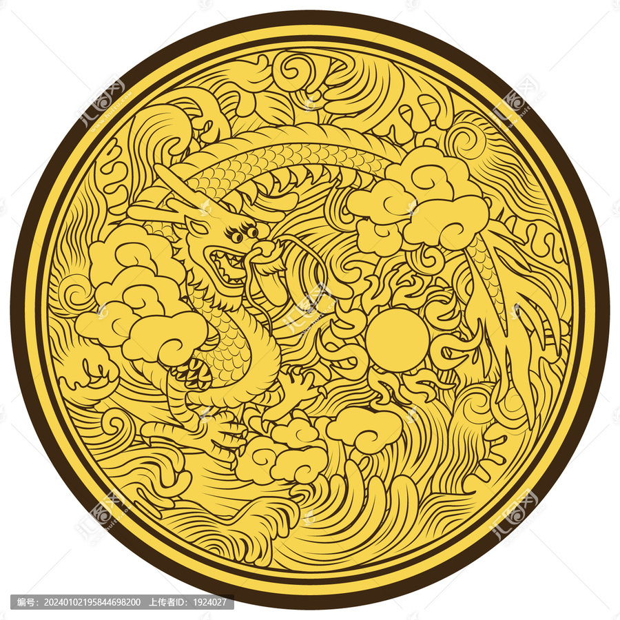 中國龍中式紋樣龍紋飾吉祥圖案