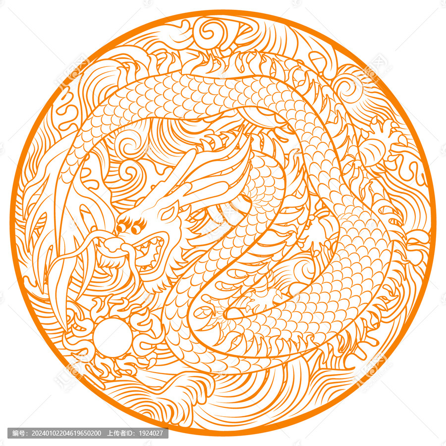 中國龍吉祥圖案龍紋樣服裝紋飾