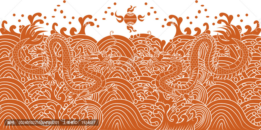 傳統(tǒng)紋樣圖案二龍戲珠