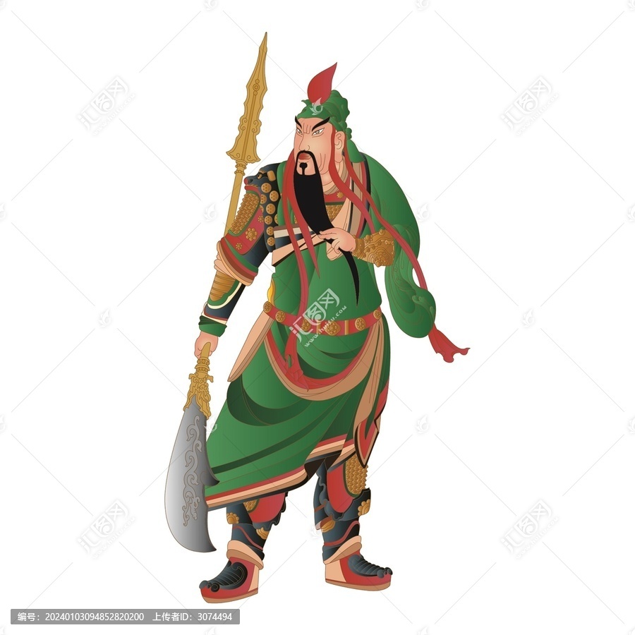 武圣關(guān)羽關(guān)公精美矢量圖