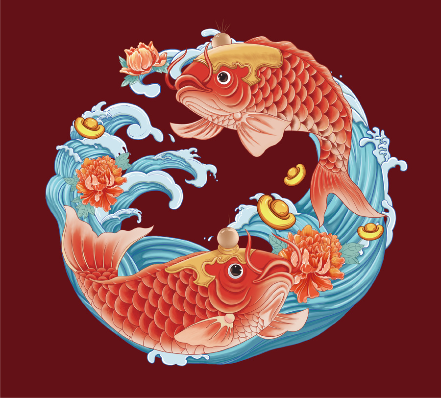 錦鯉和氣生財(cái)好運(yùn)