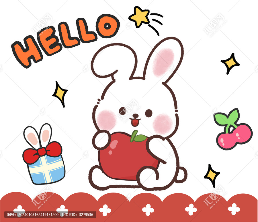 卡通兔子可愛卡通印花圖案