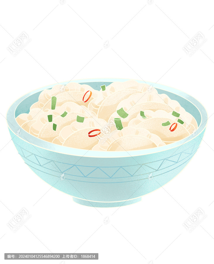 簡(jiǎn)約扁平餃子元素插畫