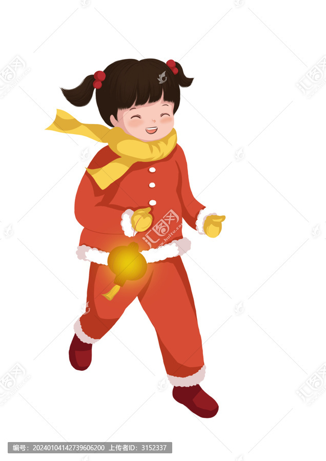 手提燈籠的可愛(ài)小女孩