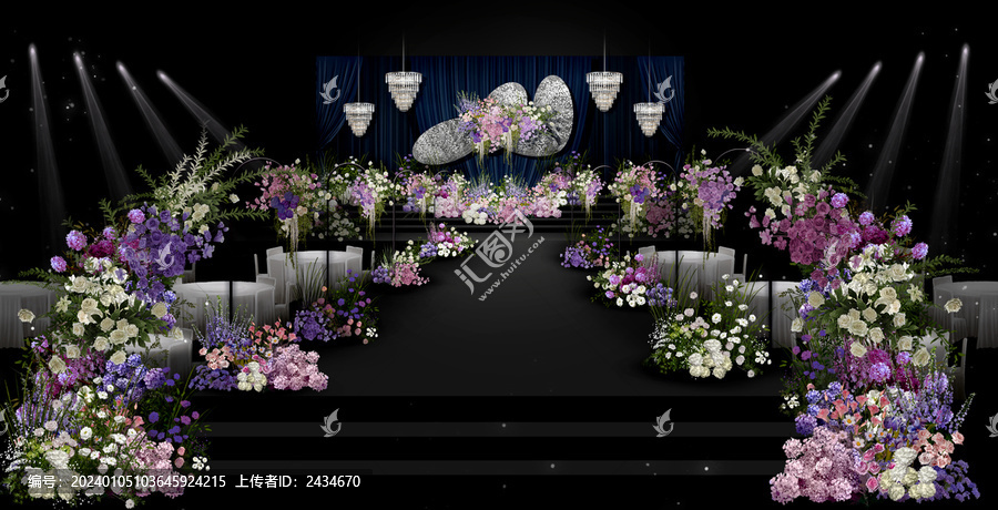 粉紫色花藝婚禮