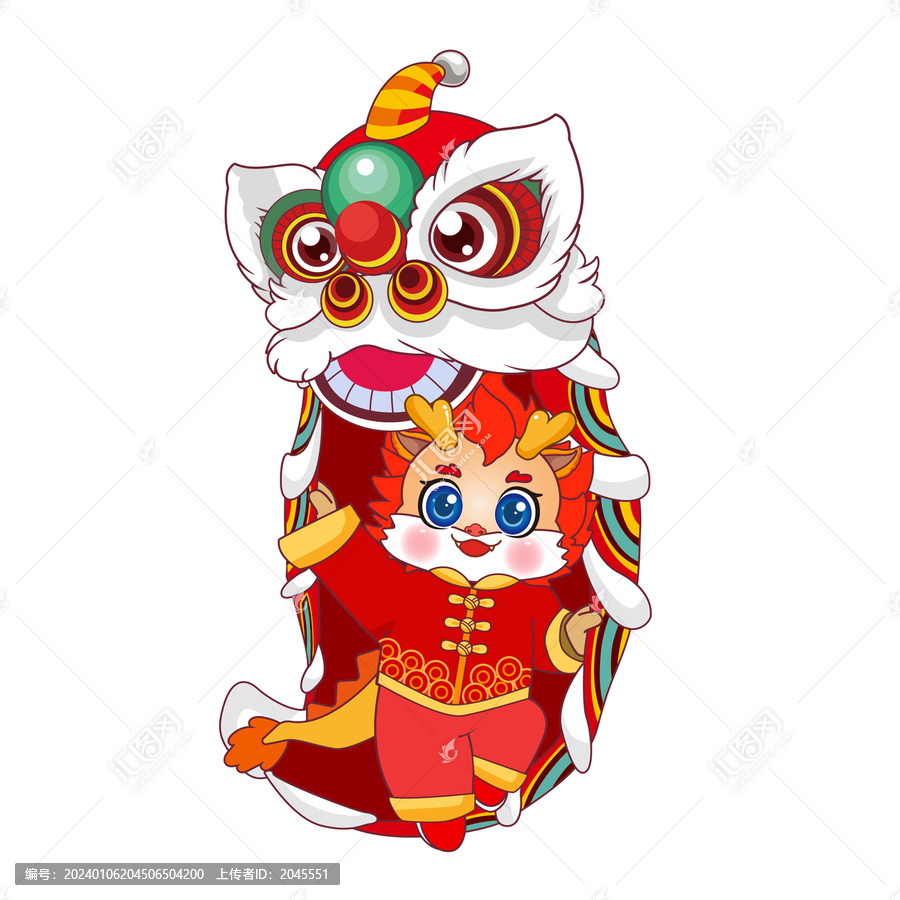 新年春節(jié)龍年ip吉祥物舞獅