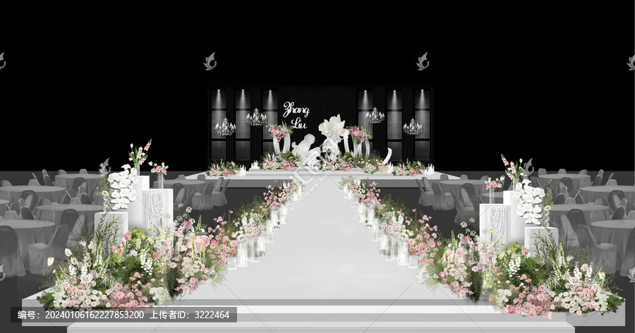 白粉色韓式水晶婚禮