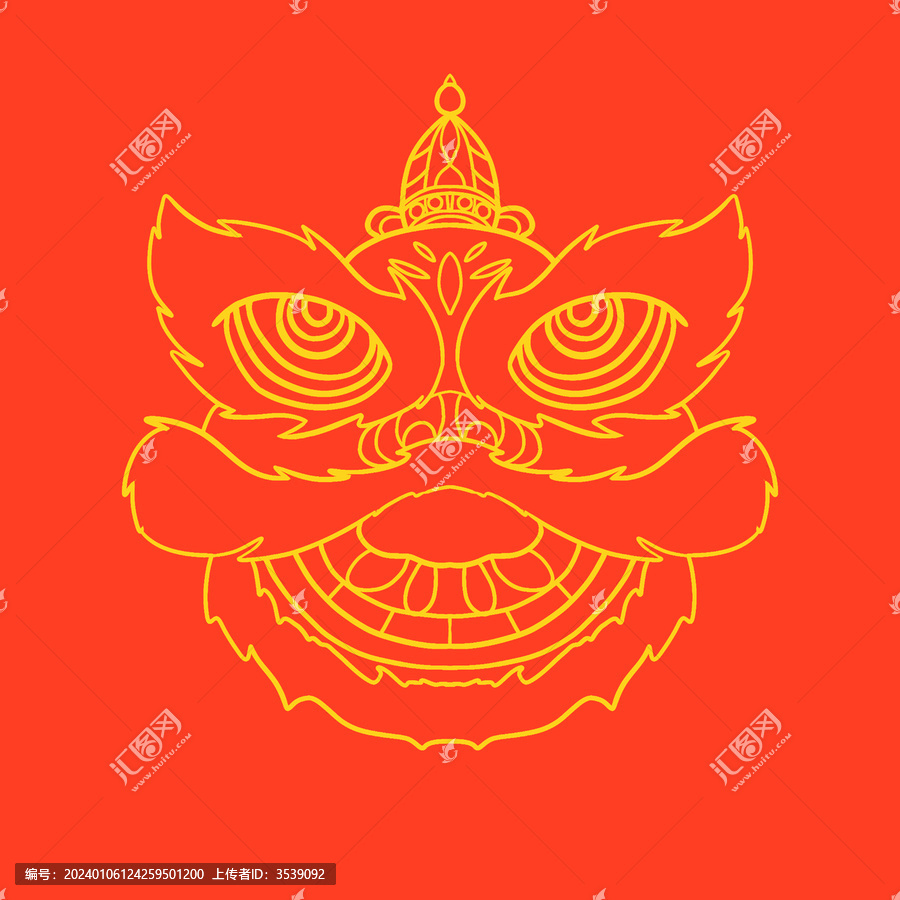舞獅線稿