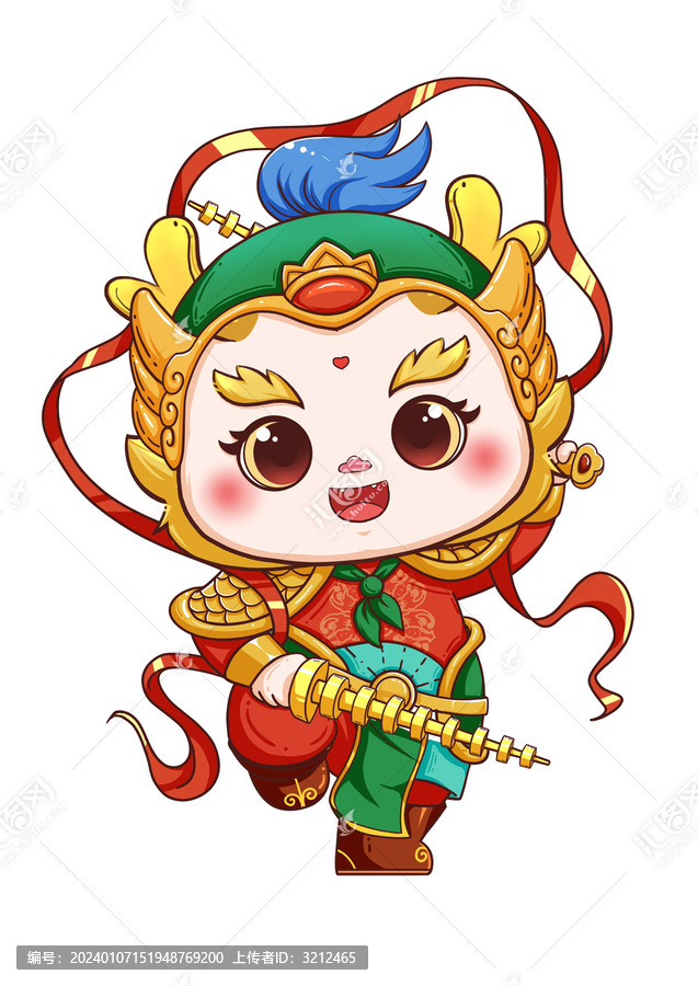 龍年卡通龍年門神形象