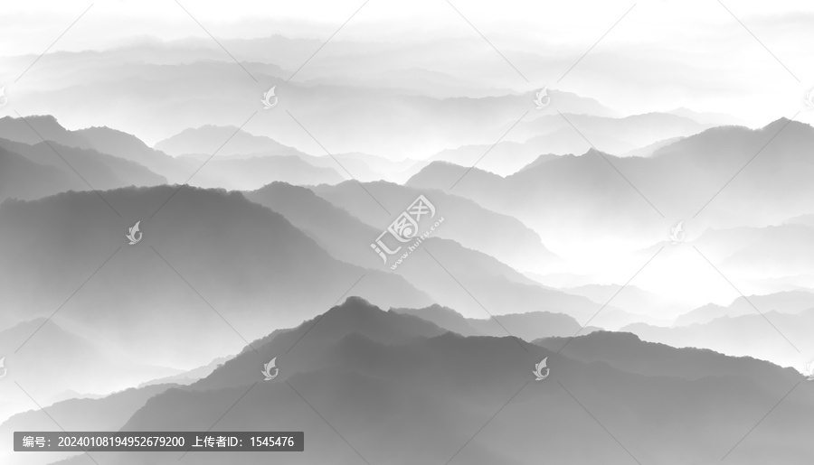 水墨山