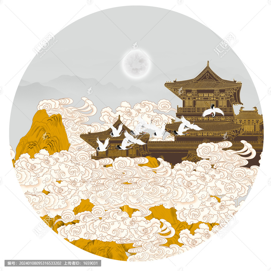 古建筑裝飾畫