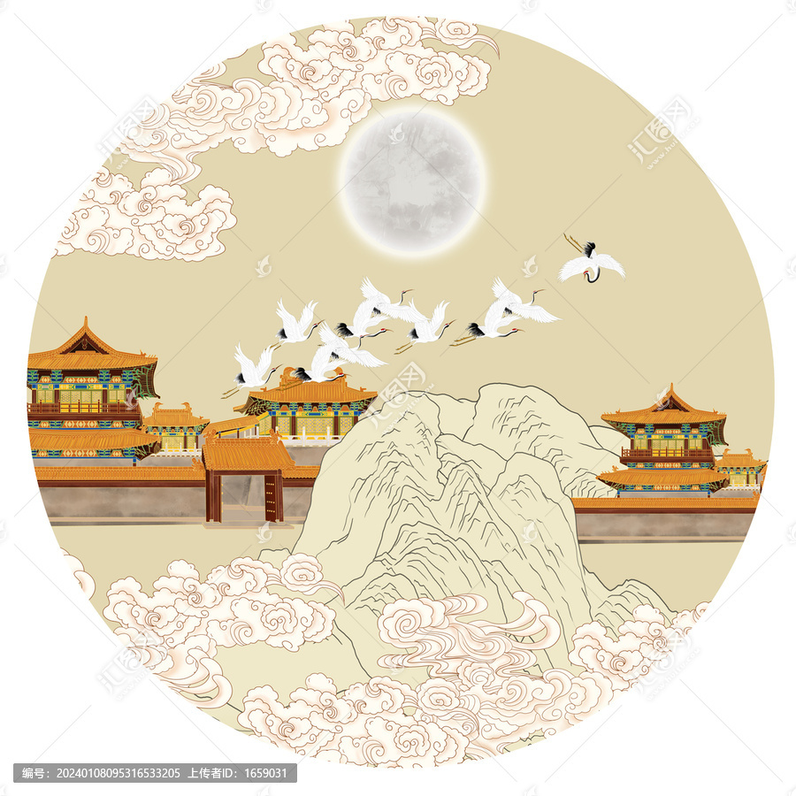 古建筑裝飾畫