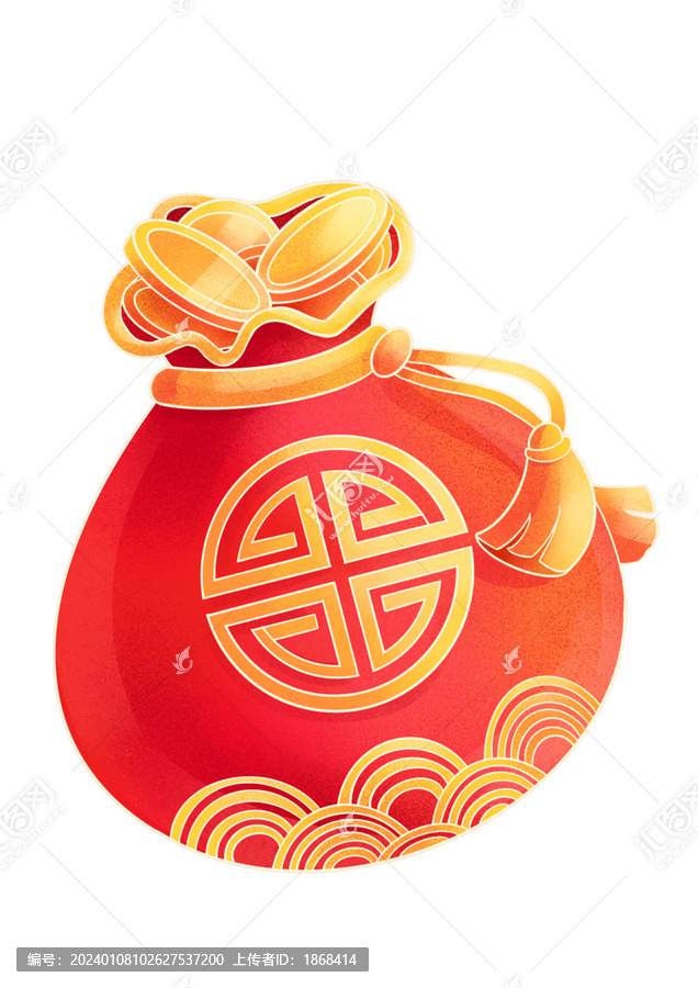 新年創(chuàng)意福袋百寶袋節(jié)日元素