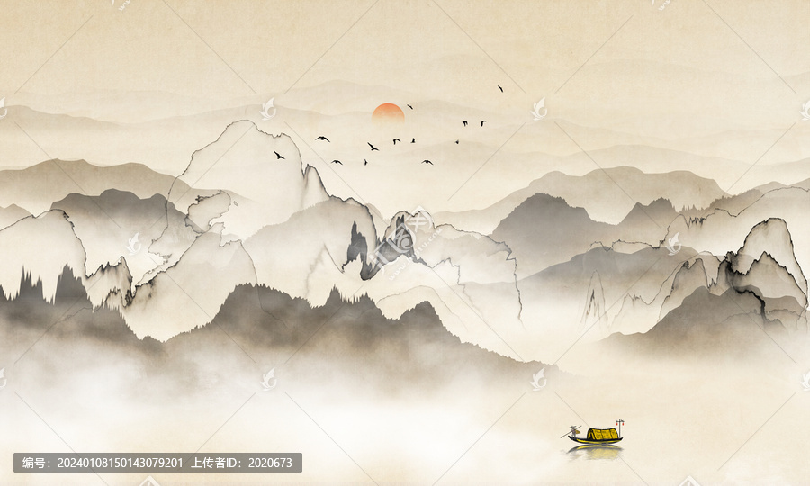 復(fù)古山水畫
