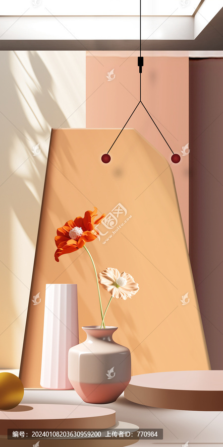 現(xiàn)代簡(jiǎn)約花卉光影空間玄關(guān)