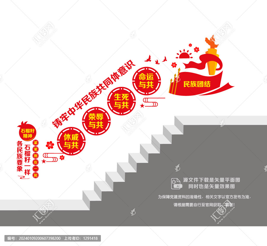 民族團(tuán)結(jié)樓梯墻