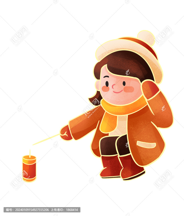 簡(jiǎn)約創(chuàng)意新年人物插畫元素