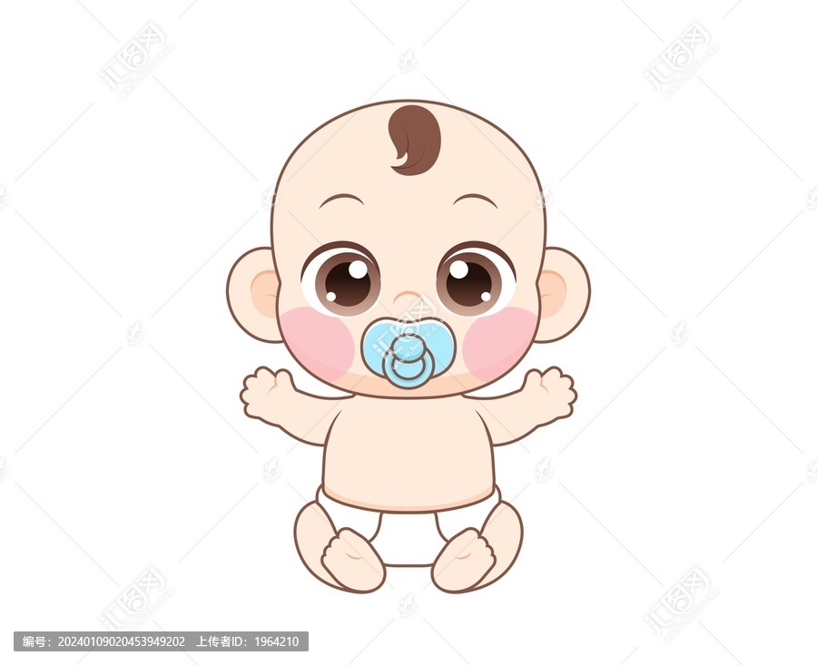 卡通吸奶嘴嬰兒