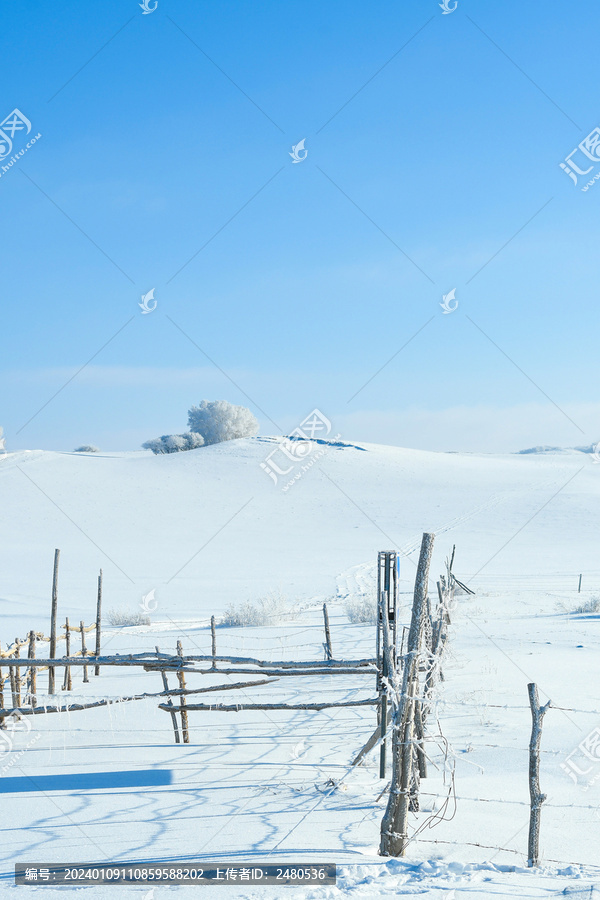 北方冬季田园雪景