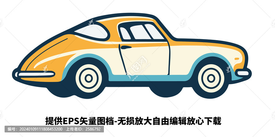 古董車老爺車矢量插畫