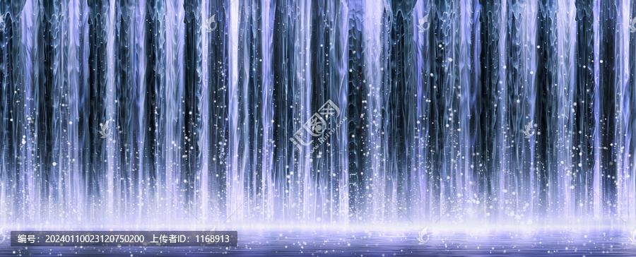 巨幅發(fā)財瀑布背景墻