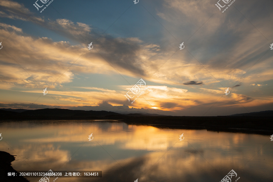 河流夕阳