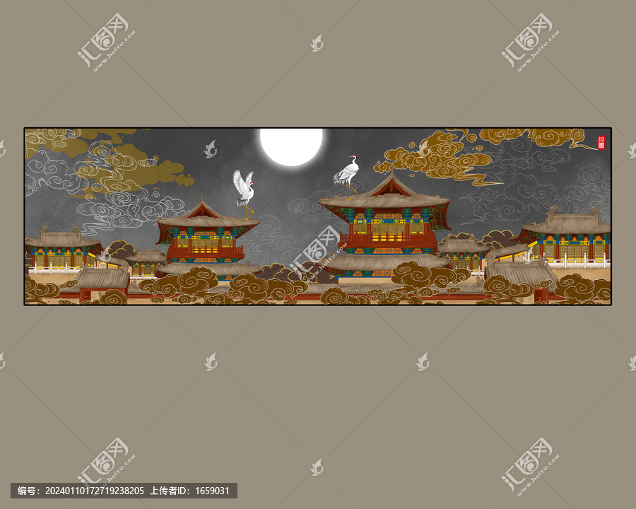 古建筑裝飾畫