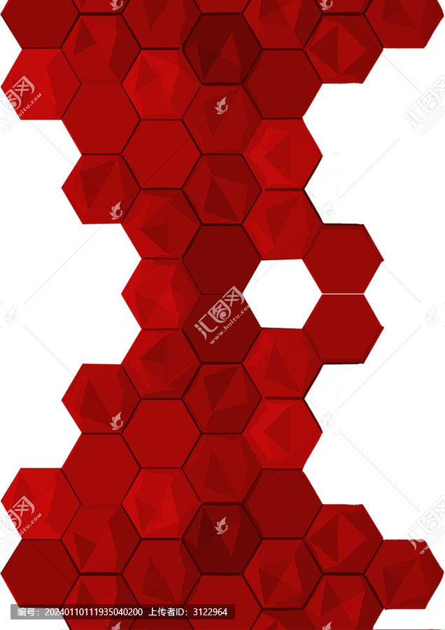 紅色六邊形蜂窩狀圖案免扣素材