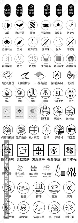 詳情頁服飾屬性png小圖標(biāo)