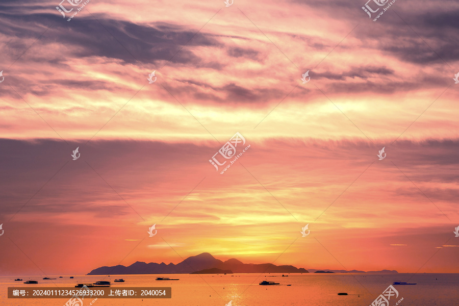 日落海边风景海天一色