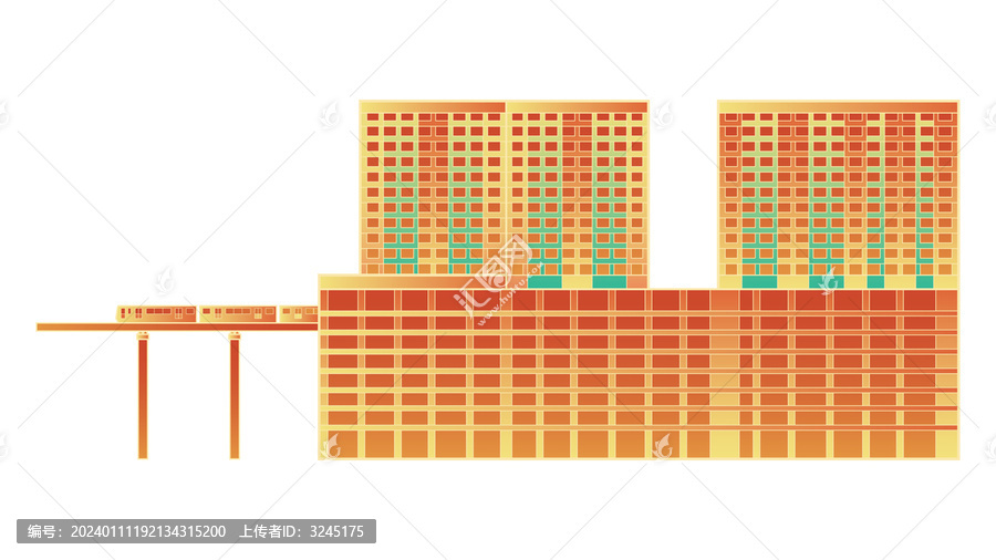 重庆李子坝矢量插画元素