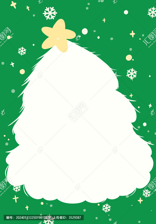 圣誕樹綠色背景雪花素材星星節(jié)日