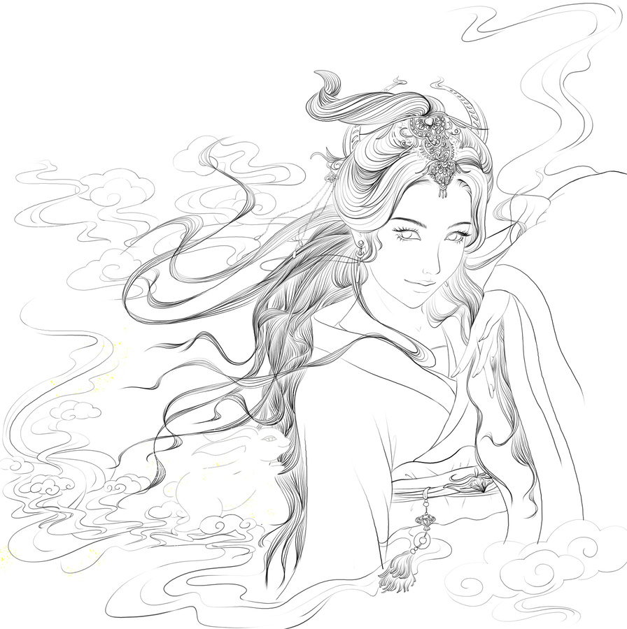 漢服美女國(guó)風(fēng)插畫
