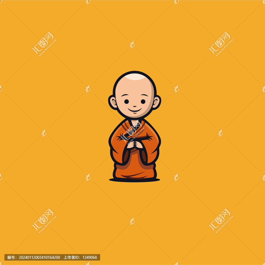小和尚卡通吉祥物