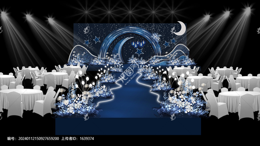 星空藍色簡約小預(yù)算婚禮效果圖