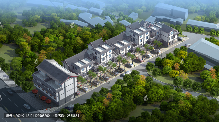 中式建筑鳥瞰圖