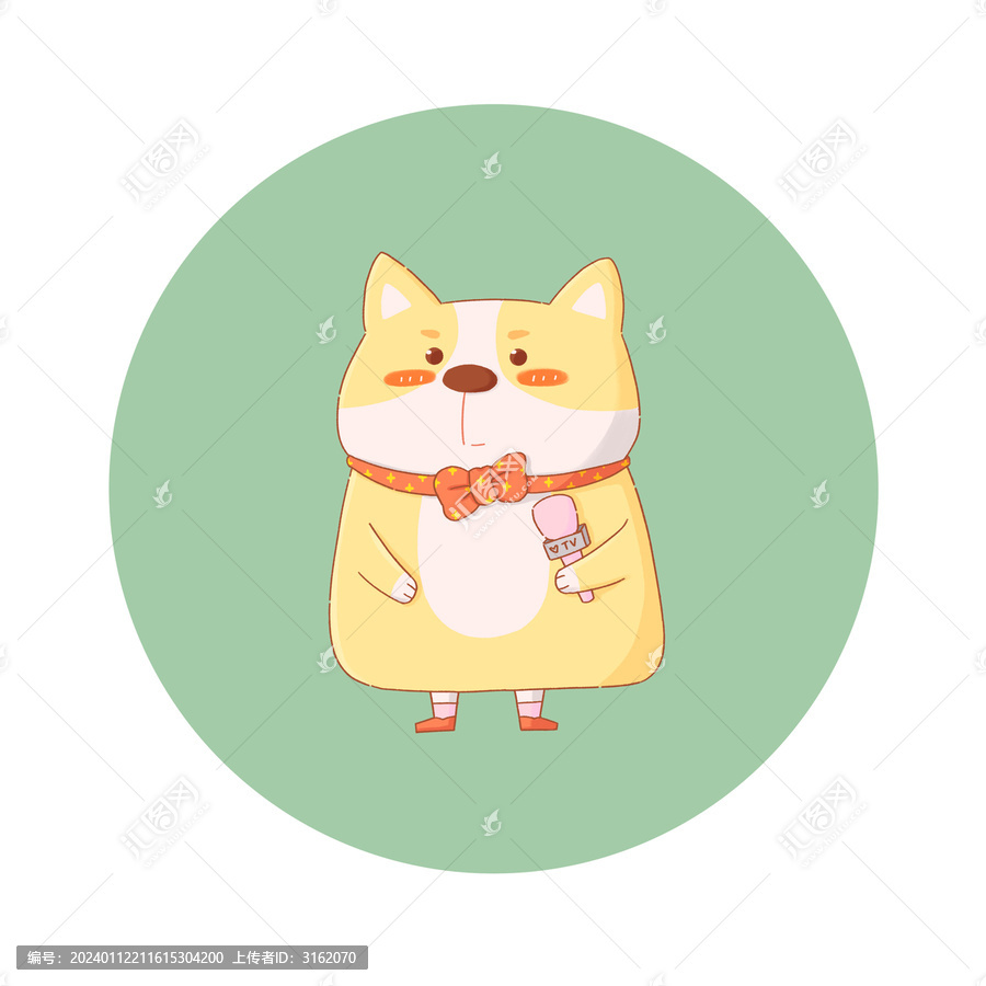 小狗柯基印花圖案