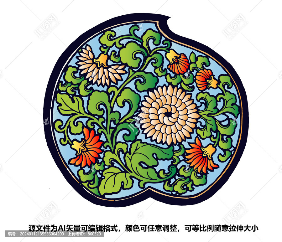 中国传统纹样菊花桂花