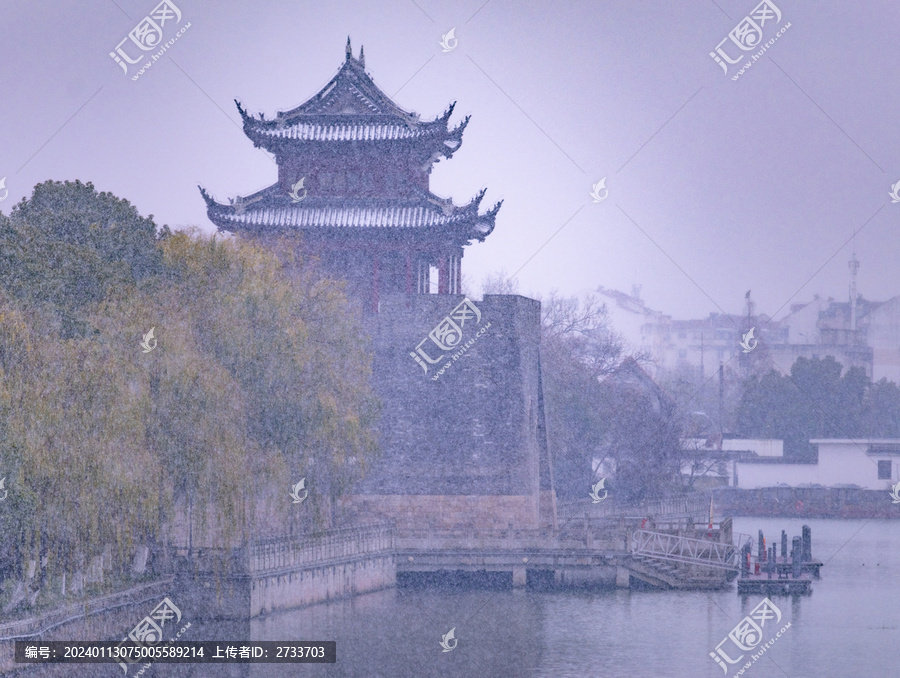 苏州平门雪景