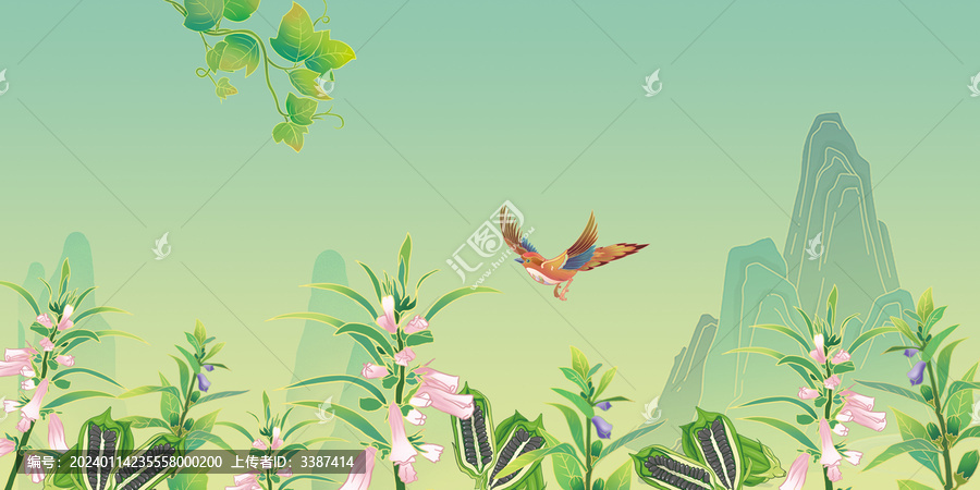 國(guó)風(fēng)黑芝麻地手繪海報(bào)插畫(huà)