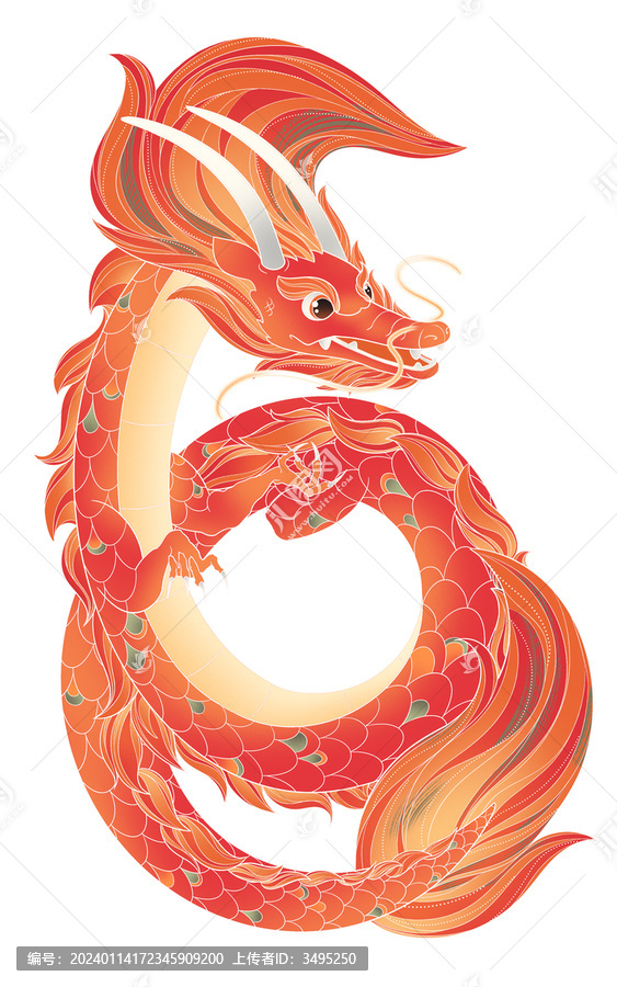 新年春節(jié)神龍生肖國風(fēng)國潮插畫
