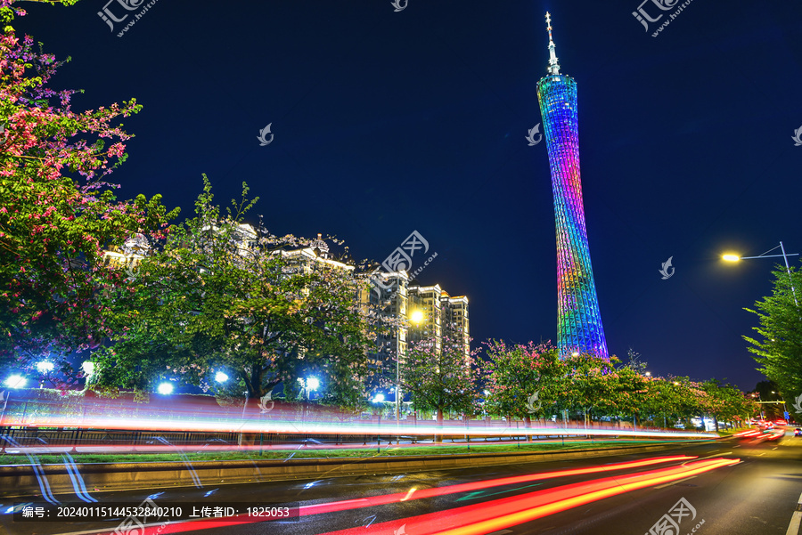 广州城市夜景建筑风光
