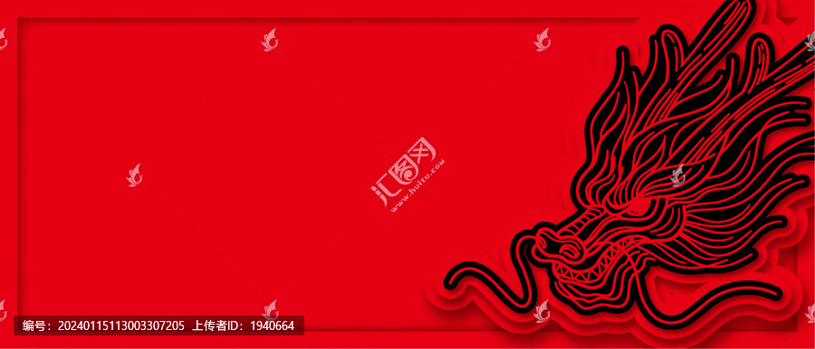 龍線描中式背景