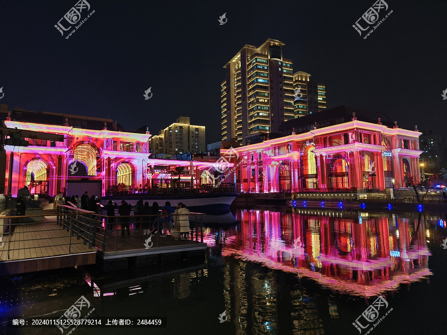 亮马河国际风情水岸夜景灯光秀