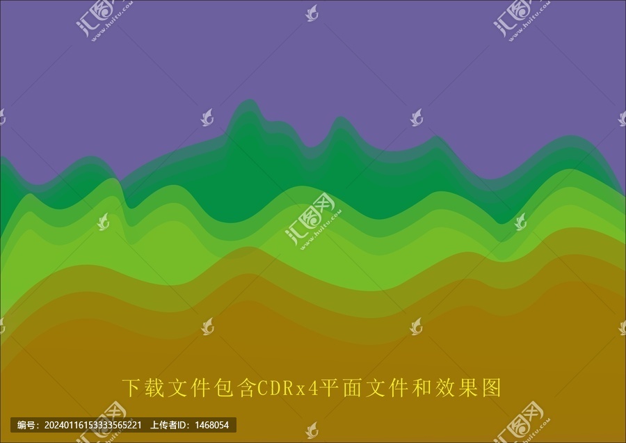 矢量山峰祥云素材條紋線條